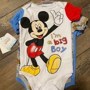 3 piece Mickey Mouse 18m onesie set.